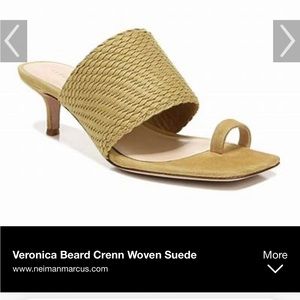 Veronica Crenn Woven Suede Toe-Ring Sandals
